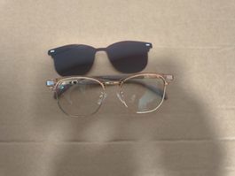 2x Brillen mit magnetischer Sonnenbrille