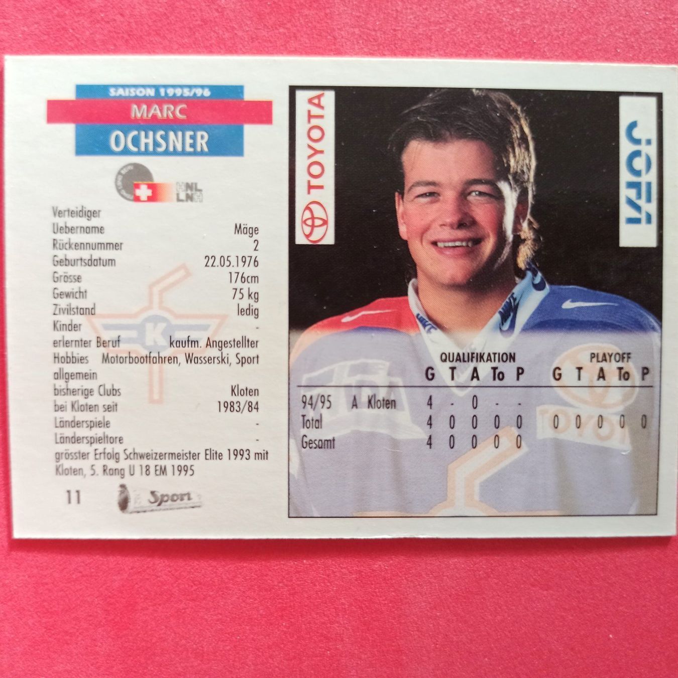 Sammelbilder & Trading cards: Marc Ochsner - EHC KLOTEN - 1995/96 – Gebraucht aus Dübendorf von kb86_MOVIE 1