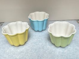 3x Rössler Pudding Form Förmchen Puddingform blau/grün/gelb