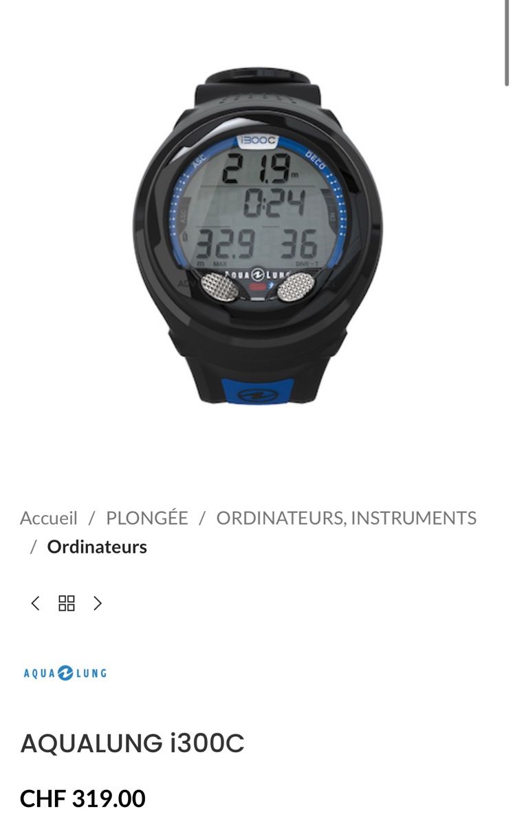 Orologi: Ordinateur de plongée - Aqualung i300C – Usato da Chéserex venduto da Ramp0n