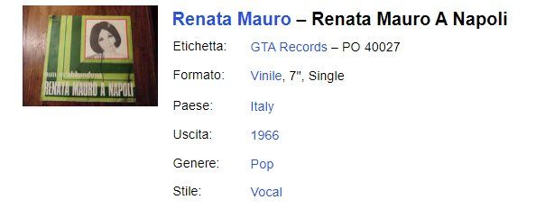 Dischi in vinile: Renata Mauro A Napoli - Vinile 1966 – Usato da Pambio Noranco venduto da TREBORLOP 2