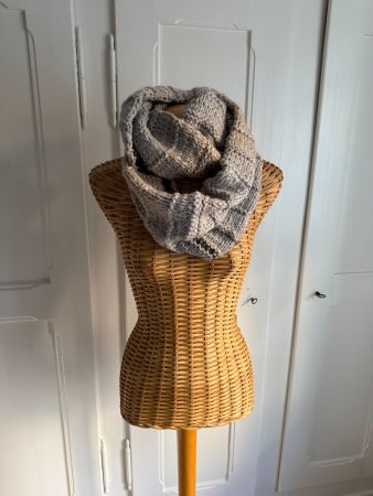 Strick Schlauchschal Loop beige-grau