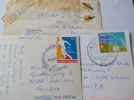 Amerika, Argentinien, 1 Couvert und 2 Karten mit Marken