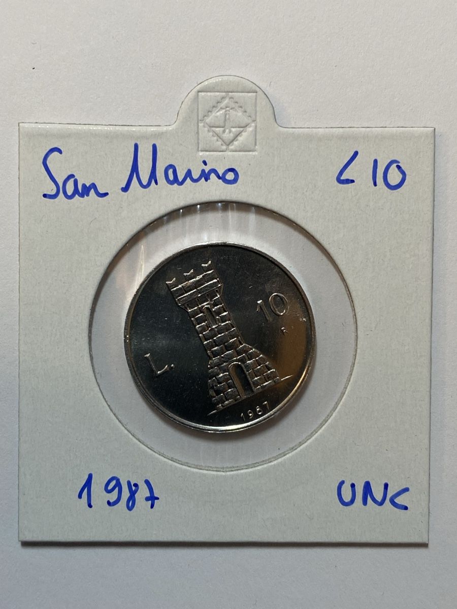 Tutti le monete: San Marin - 10 lires - 1987 - UNC – Nuovo (secondo la descrizione) da Payerne venduto da Mike1682