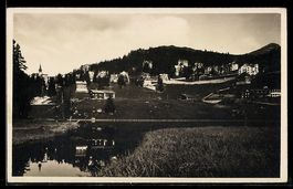 AK Arosa, Ort vom Untersee aus