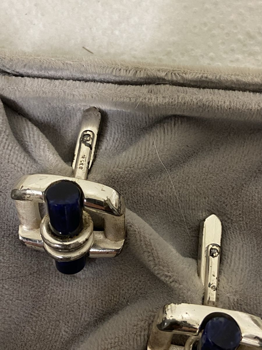Gemelli: Jacques Fath Paris Manschettenknöpfe 835Silber/Lapislazuli – Usato da Dietikon venduto da brocki-eyra 5