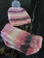 Schönes Girl-Mützen Schal Set/Beach