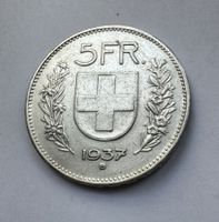 1937 5 Franken Silber Seltener Jahrgang