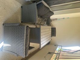 Garden furniture set rattan table and chairs grey good co...