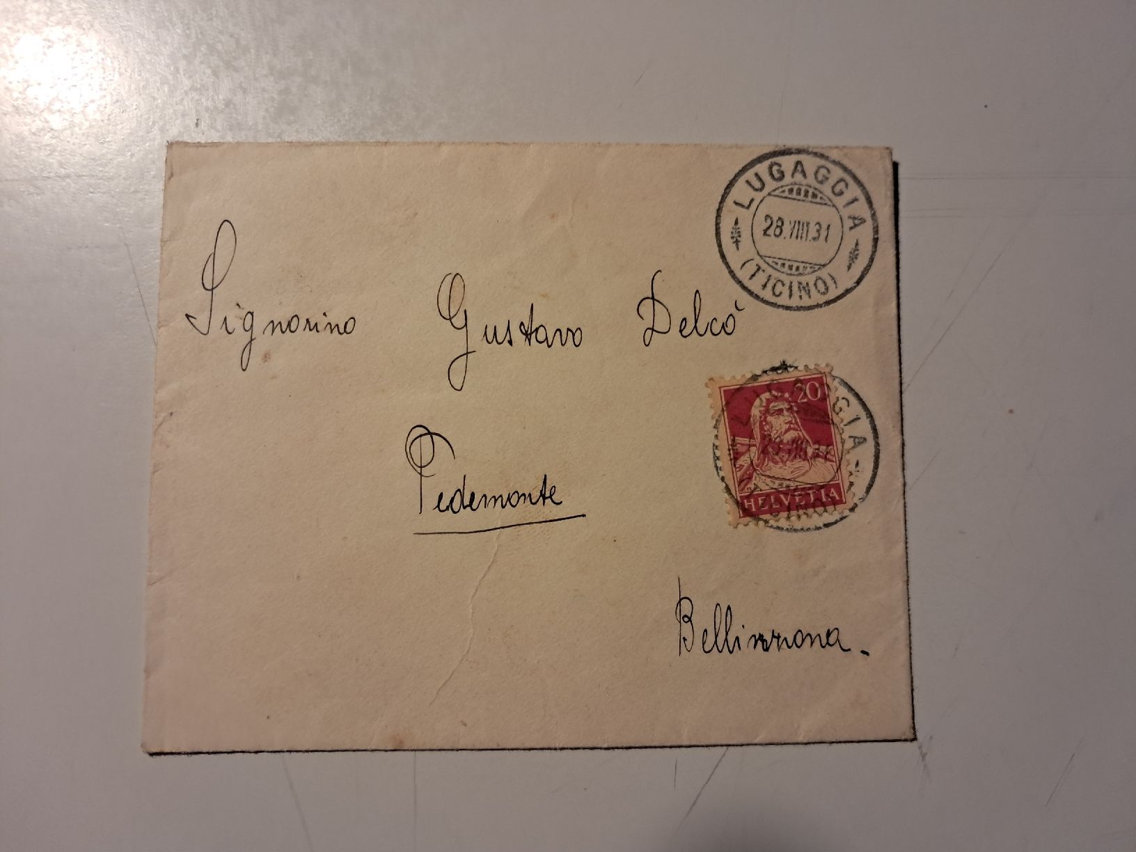 Couverts & Versandtaschen: Lugaggia 1931 – Gebraucht aus Gorduno von ema_7yhp