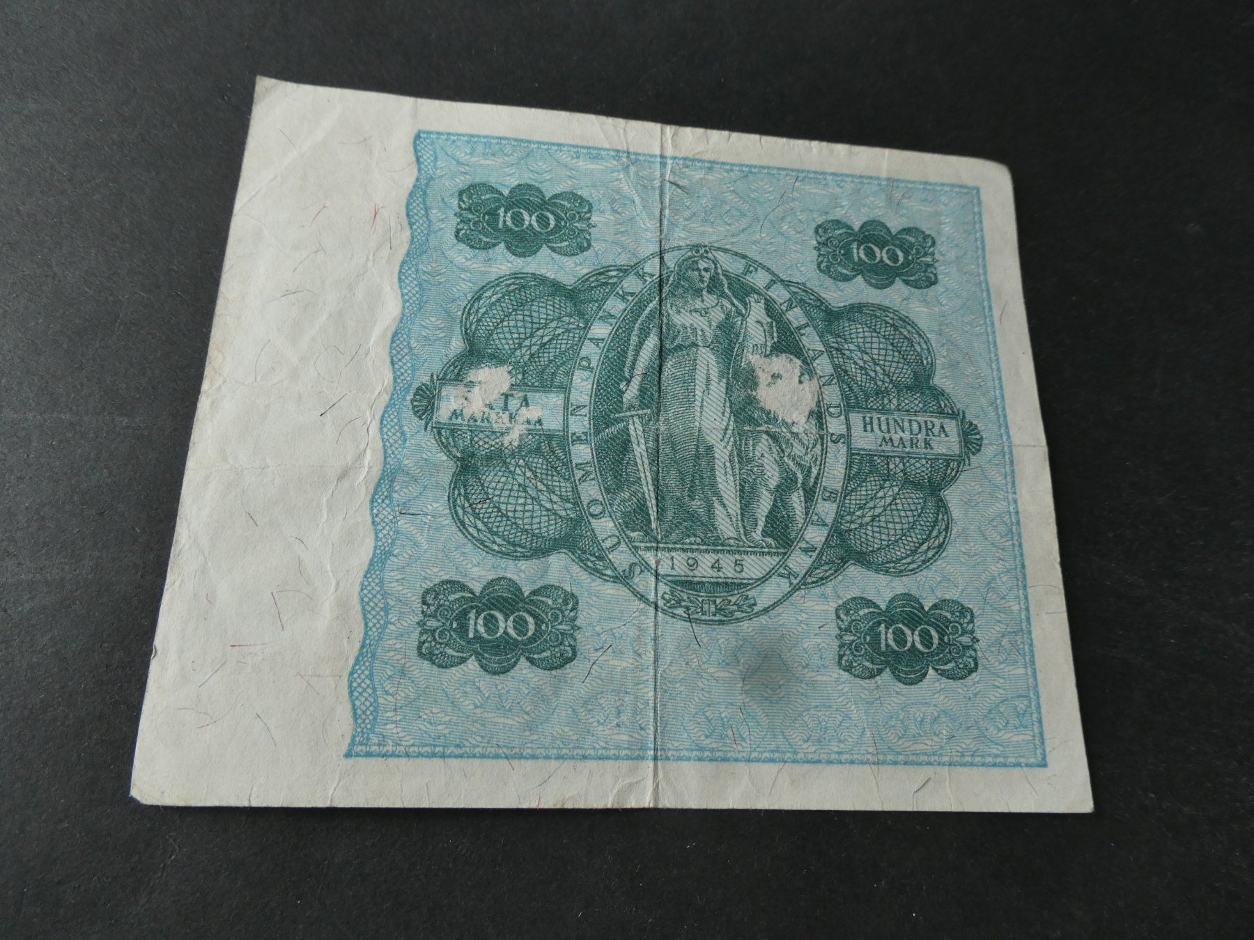 Banconote: Finnland 1945, 100 Markaa – Usato da Hinterforst venduto da Rohusri 1