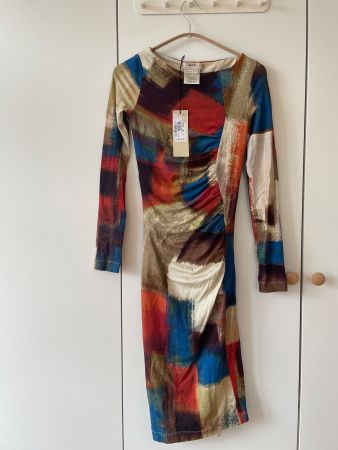 FUZZI Designer Kleid Mesh Abstract Print Gr. S Neu -NP 774.-