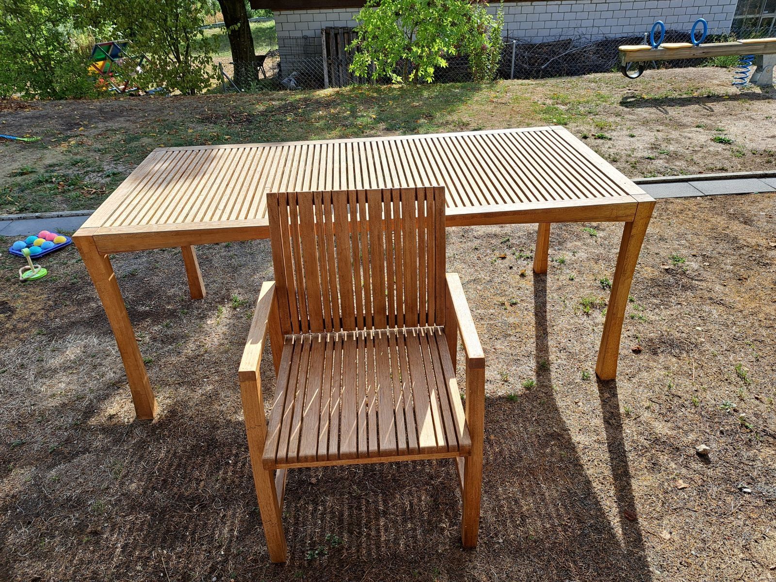 Tischset: Bambus Gartentisch & 6 Stühle – Gebraucht aus Küttigen von st.hasler