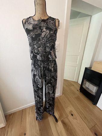 Jumpsuit Schwarz-Weiss Paisley Sommer Grösse S/M Top Zustand