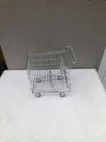 Mini Einkaufswagen Metall silberfarben guter Zustand