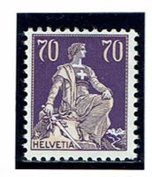 Helvetia 162z papier grillé neuf** sans charnière