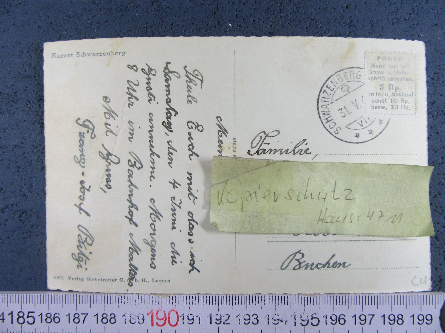 Cartoline postali: SCHWARZENBERG LU AK BESTOSSEN BUG – Usato da Ettingen venduto da Hausi4711 2
