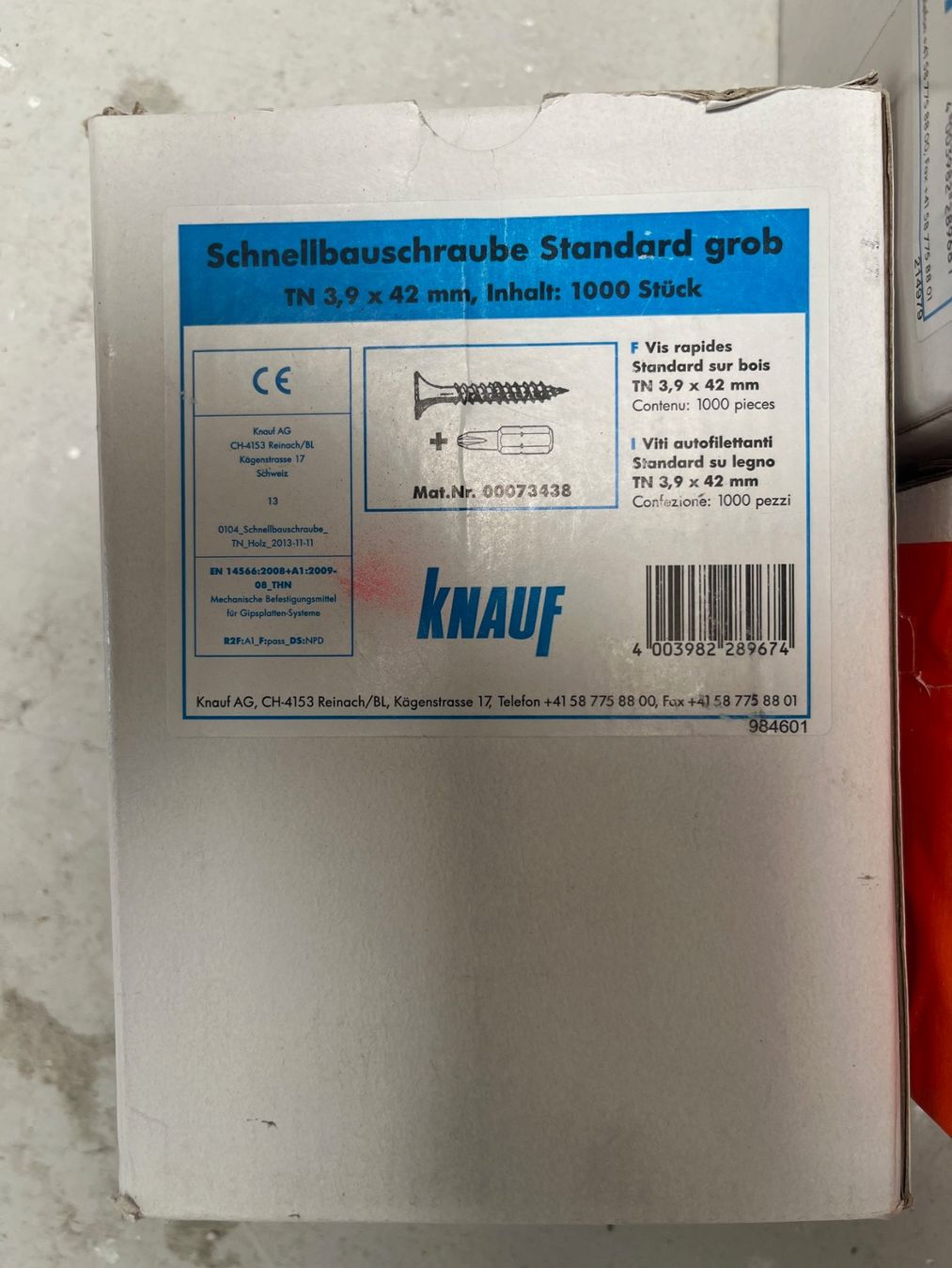 Knauf Tutti gli attrezzi: Knauf Schnellbauschrauben Grob & Standard – Nuovo e nell'imballaggio originale da Bettlach venduto da Esbe62