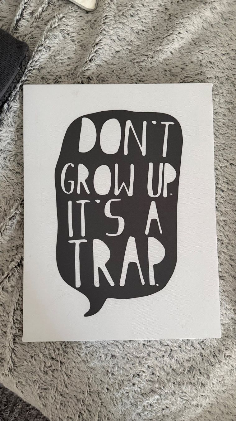 Poster & Bilder: Leinwandbild "Don't Grow Up, It's a Trap" – Gebraucht aus Härkingen von vxnessacx
