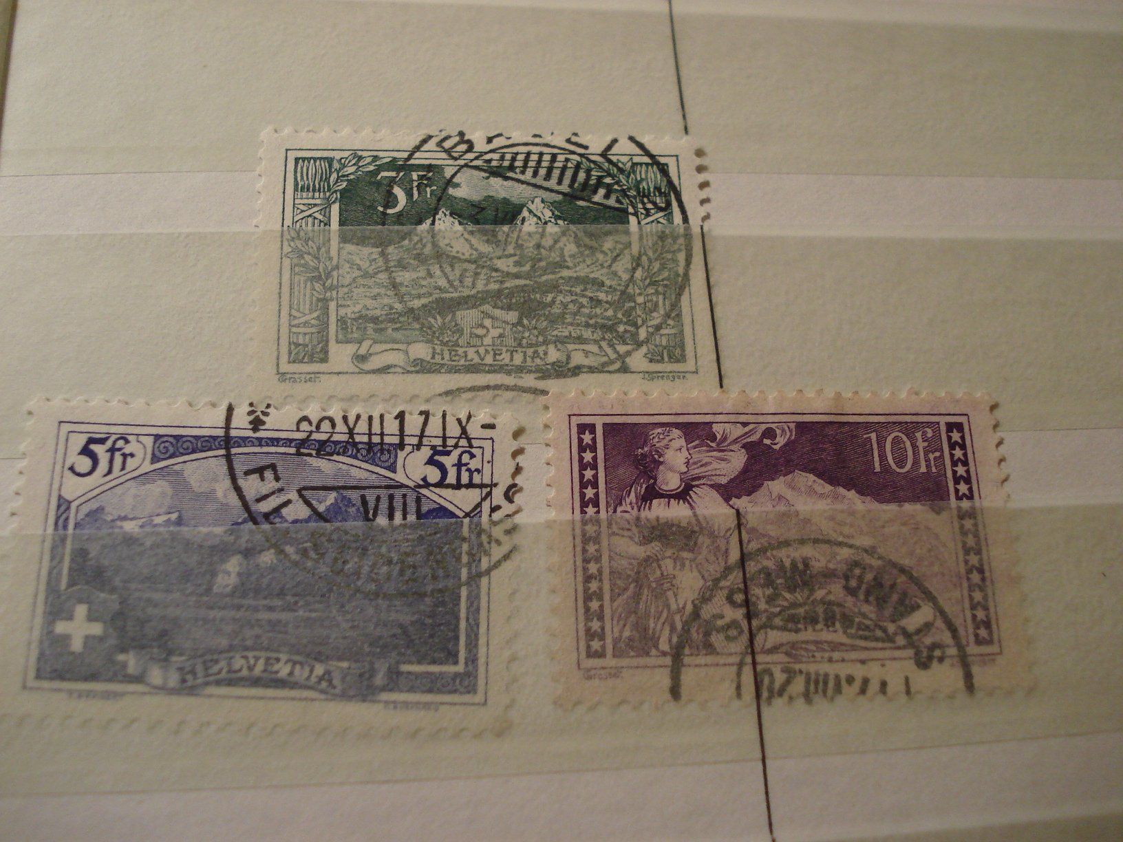 Alle Briefmarken: Satz Hohe Werte 1914, 3.- bis 10.- gestempelt – Gebraucht aus Niederwil AG von morostahu