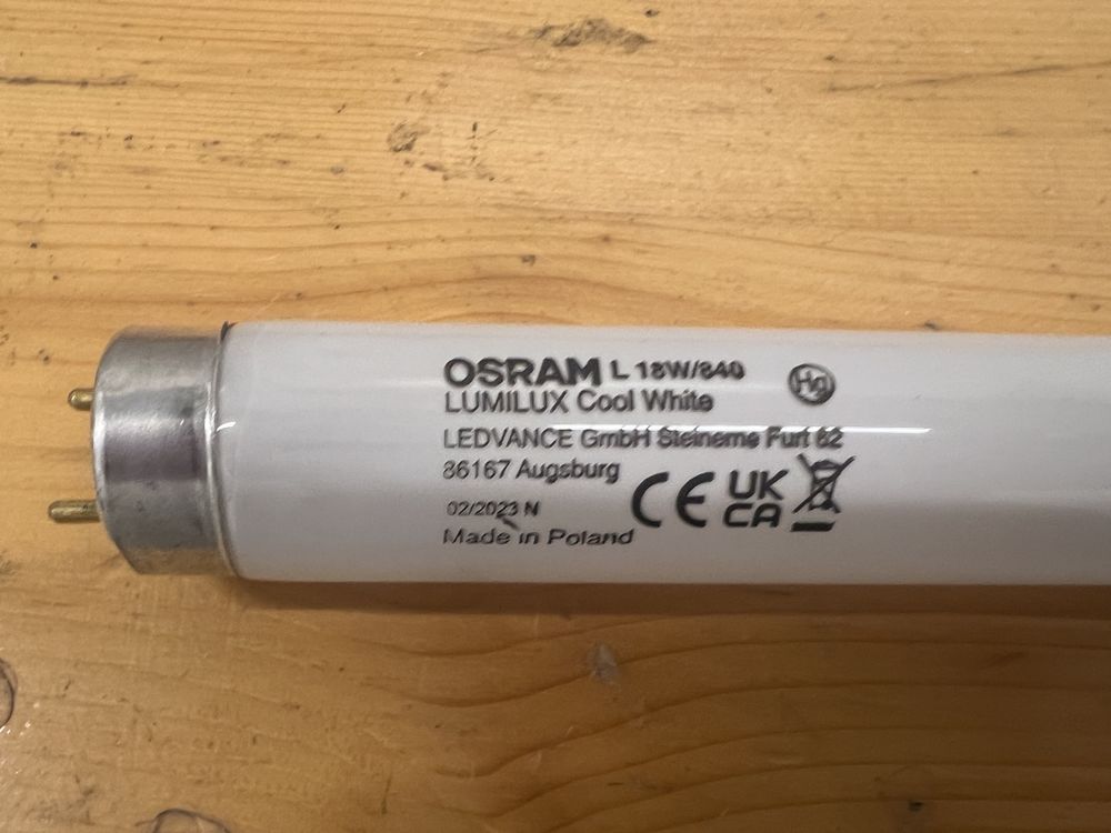Osram Value - Confezione Da 2 Tubi Fluorescenti T8, L 18W, 1215lm, 5200K, 59cm, Luce Bianca Fredda