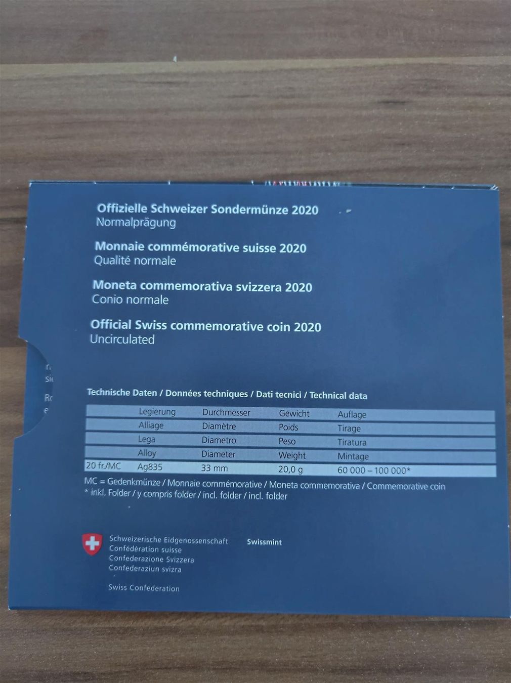 Tutti le monete: 20 Fr. Silber Sondermünze Roger Federer – Nuovo e nell'imballaggio originale da Rickenbach SO venduto da Bytebull 2