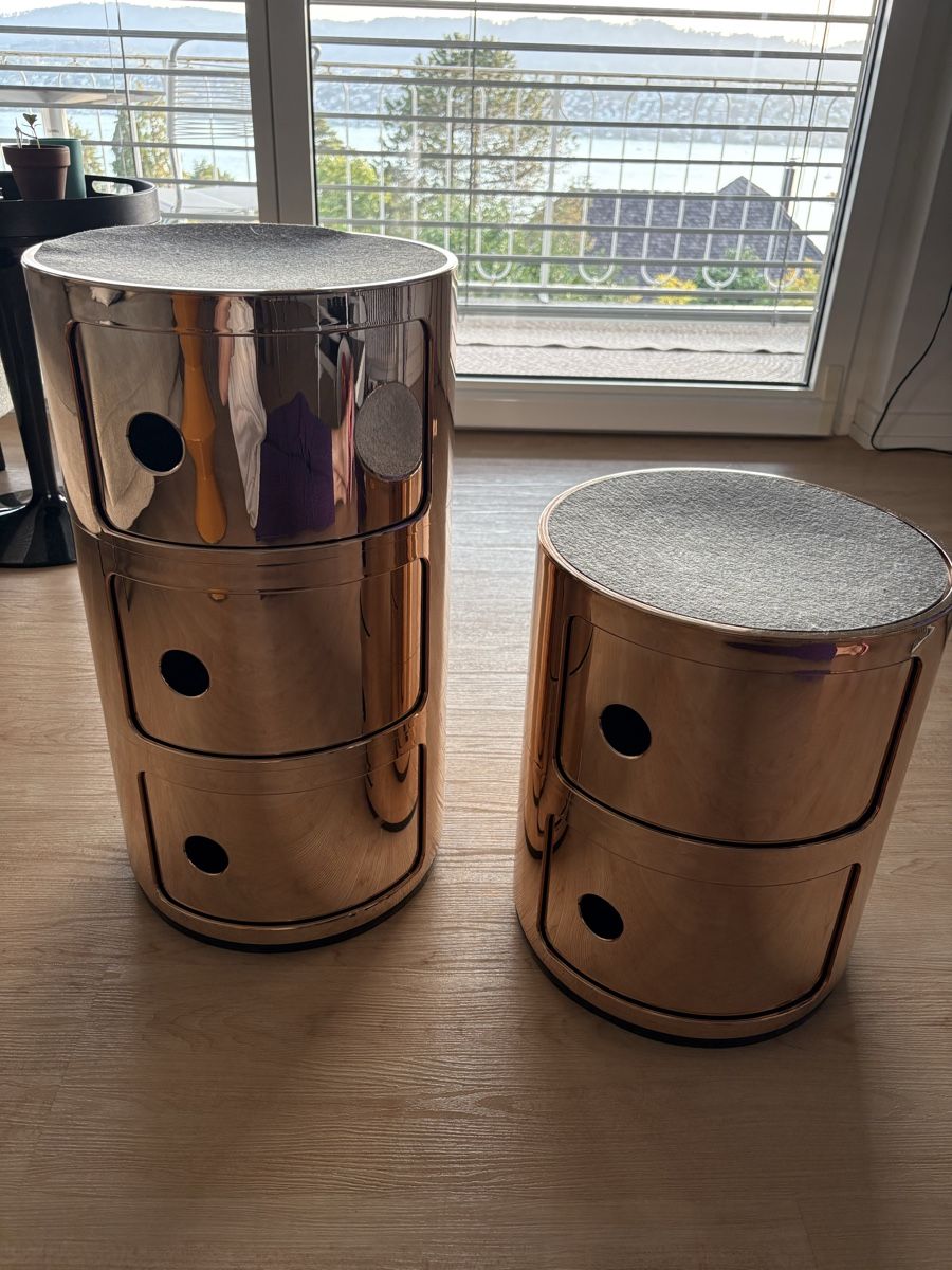 Nachttische: 2 Kartell Componibili Bronze – Gebraucht aus Zollikon von gse_bg2z