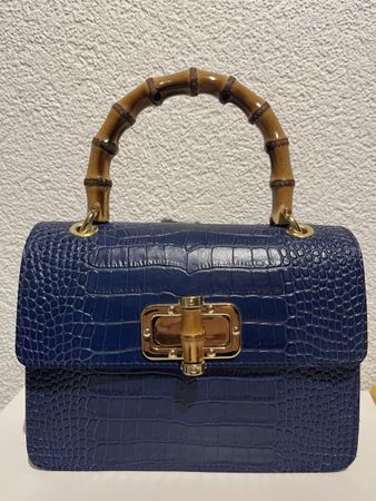 Leather bag blu crock