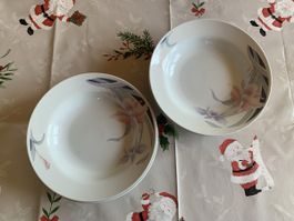 6Stk. Elegante Suppenteller mit Blumenmuster, Vintage Stil