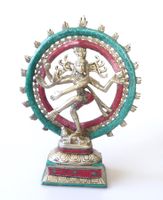 Messing-Figur versilbert - Shiva Nataraj