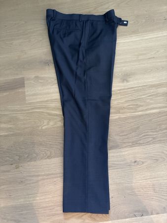 Men's Navy Wool Blend Suit Trousers Size 34W 32L | Smart Aut