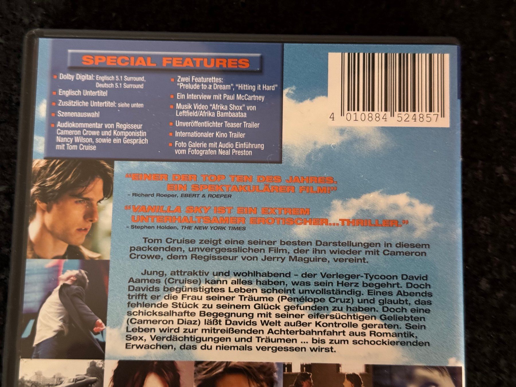 Tutti i DVDs: Vanilla Sky widescreen collection DVD EN/DE Tom Cruise – Usato da Fribourg venduto da tschjoly 2