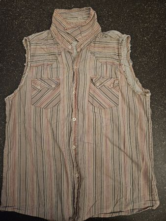 SMOG Herren Tank Top Hemd, Gr. L, gestreift