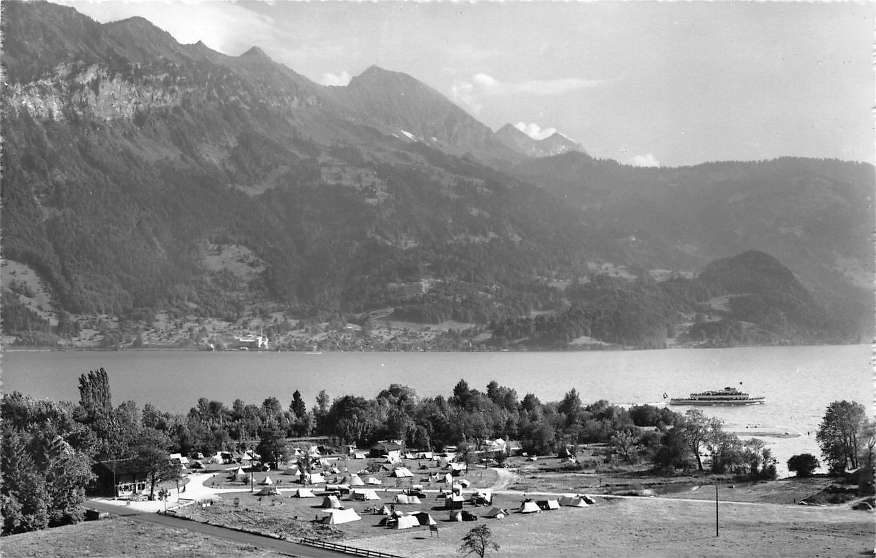 Cartoline postali: Interlaken, Camp Manor Farm, Thunersee – Usato da Ottikon b.Kemptth. venduto da Neptun1974