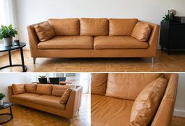     2x IKEA STOCKHOLM 3er-Ledersofa aus Seglora Naturleder