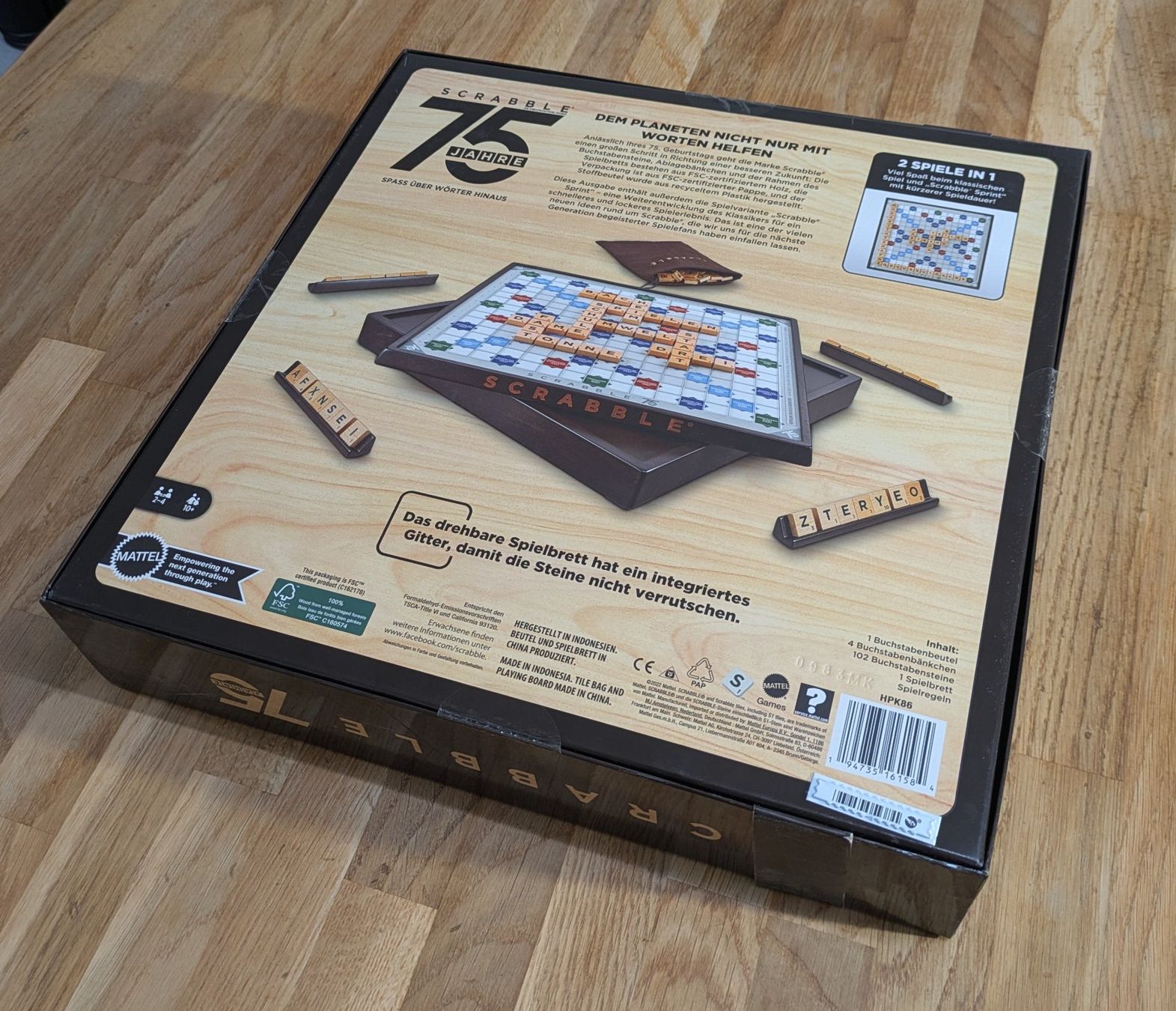 Mattel Spiele: Scrabble aus Holz - 75th Anniversary Edition – Neu und originalverpackt aus Rotkreuz von Schpacko 4
