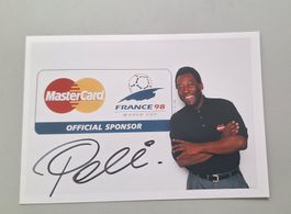 LG/ Autogrammkarte Foto Pelé Fussballer France 98 Mastercard