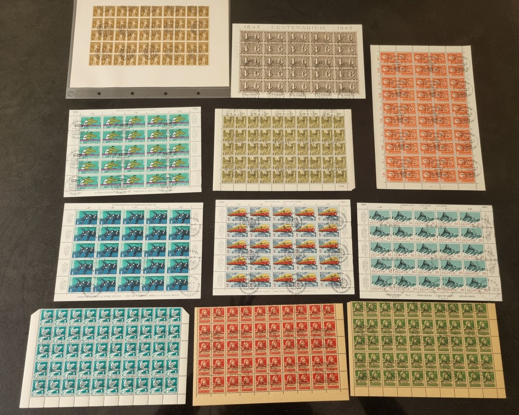 Alle Briefmarken: Lot mit 11 gestempelten Bogen/Bogenteile – Gebraucht aus Gümligen von Geniusbuy