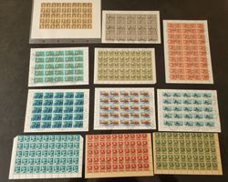 Lot mit 11 gestempelten Bogen/Bogenteile