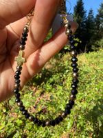 Minimalistisches Armband aus schwarzem Spinell – Handgemacht
