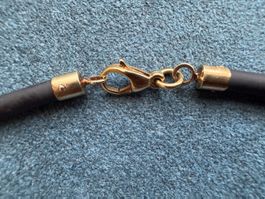Kautschuk Collier mi 14K (585) Verschluss