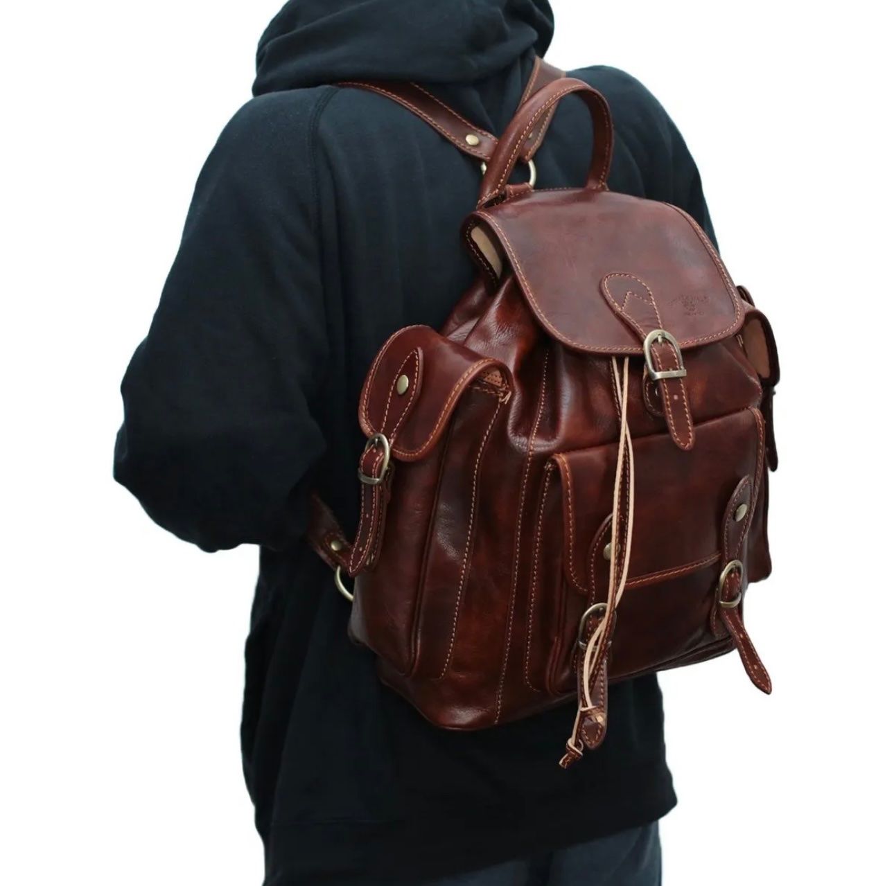 Zaini: Lederrucksack Firenze - Farbe: Braun – Nuovo e nell'imballaggio originale da Wittenbach venduto da WWW.DRILUBAGS.CH 6