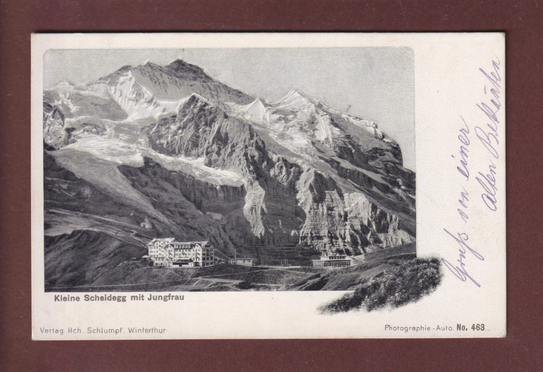 Cartoline postali: KLEINE SCHEIDEGG - Jungfrau - Litho Schlumpf – Usato da Pully venduto da nicecards