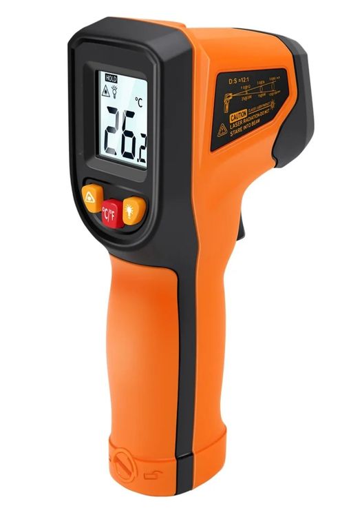 Oliver's Kitchen Digitales Laser-Infrarot-Thermometer – -50°C Bis 550°C, 12:1 Optik, Ergonomisch, Inkl. Batterien – Ideal Für Pizzaöfen & Küche