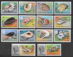 Aitutaki Serie 94 - 105 + 137 - 138 Weichtiere ** 1974/1975