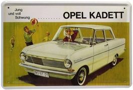 Blechschild-OPEL KADETT-JUNG UND VOLL SCHWUNG