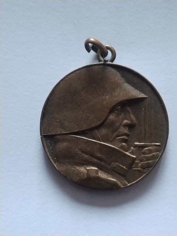 Ancienne Médaille Suisse “Noël Sous Les Armes” 1914 – Bronze Huguenin
