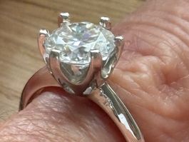 🌹Luxus Ring 18/8  2Ct Moissanite Silber