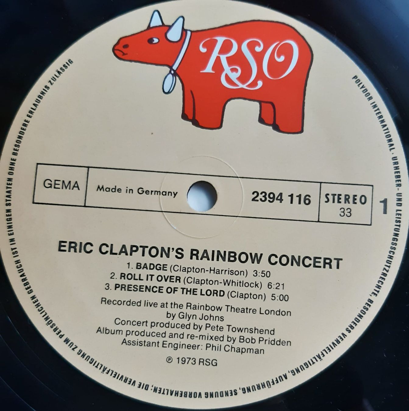 Dischi in vinile: ERIC CLAPTON: Rainbow Concert  RSO:  2394 116 – Usato da Frick venduto da kyb_yq8h 2