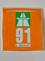 Originale Autobahn-Vignette 1991 - Seltenes Sammlerstueck